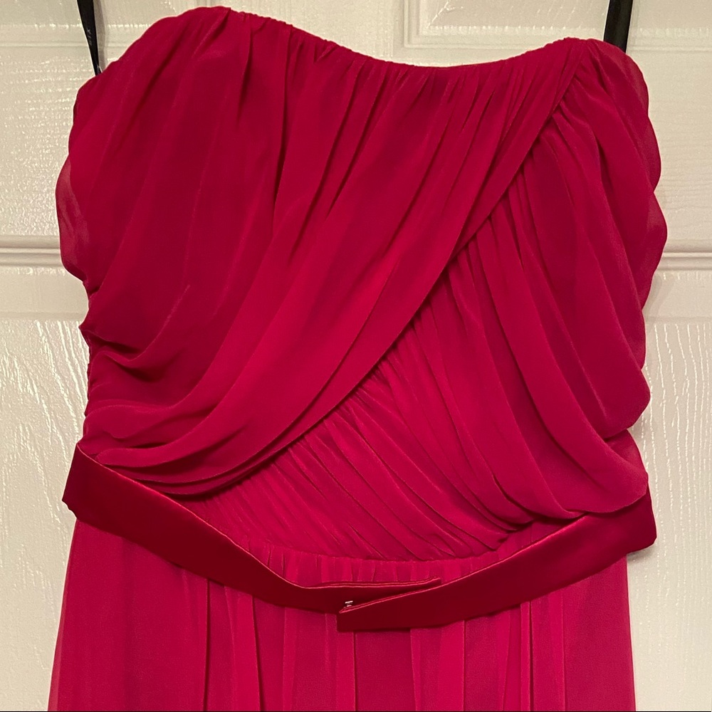 After Six “tutti-frutti” pink strapless cocktail dress